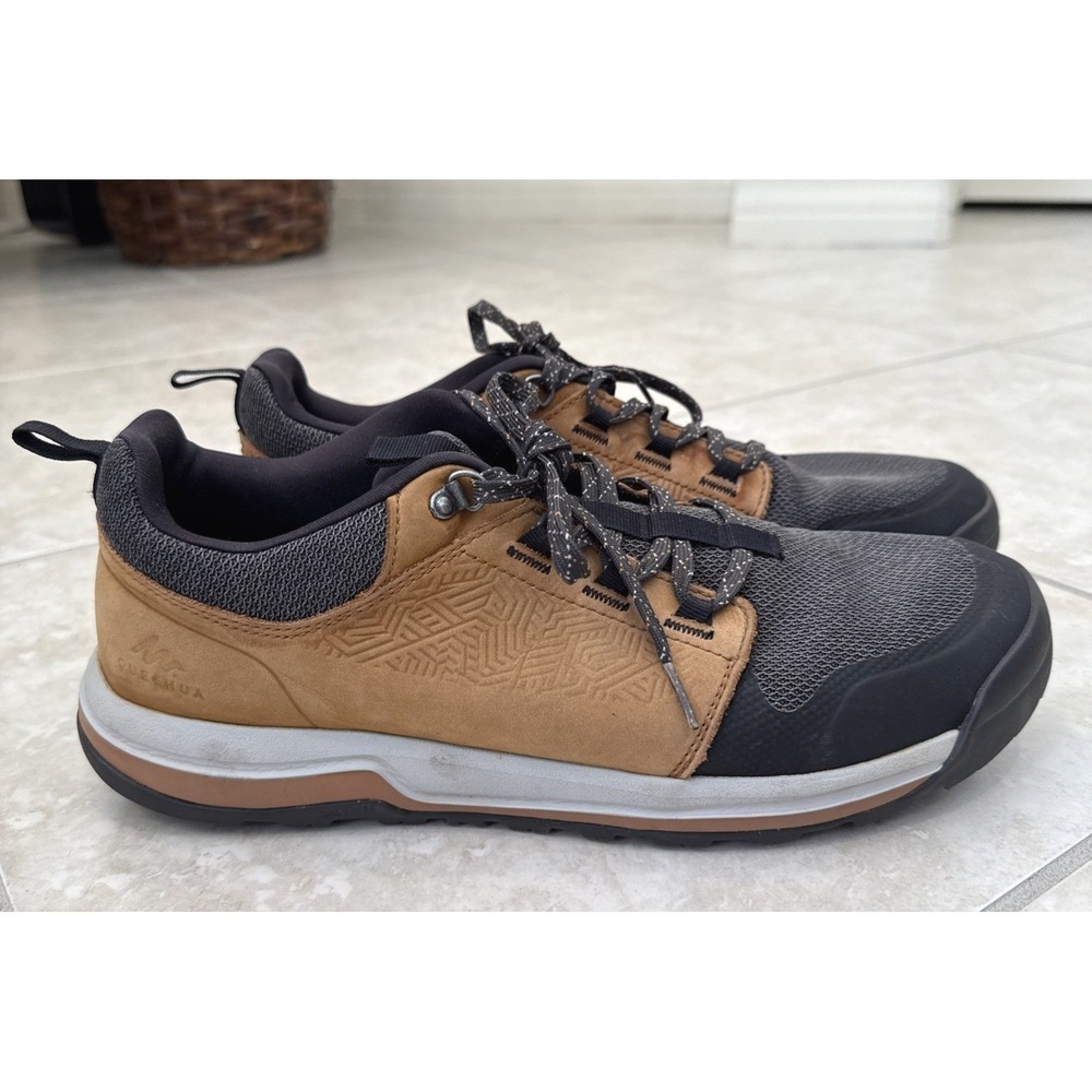 Quechua Decathlon NH500 Mens Hiking Shoes Brown Black Low Top Trail 11.5
